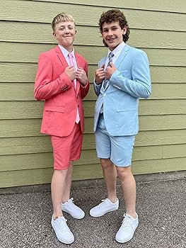 Wangyue Mens Suit with Short Pants Shorts Suit for Boys Slim